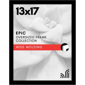 Americanflat 13x17 Picture Frame with Polished Plexiglass - Black Picture Frame - Wide Photo Frames Made of Engineered Wood for Vertical or Horizontal Wall Display - Epic Collection - Black