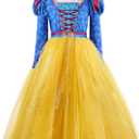 Women Halloween Costume Adult Princess Dress with Headband Birthday Halloween Party Fancy Tulle Dress, L