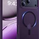 2 x Magnetic for iPhone 17 Pro Max Case, [Anti-Slip] [Military-Grade Drop Protection] [Camera Protection] Skin-Friendly Slim Matte Shockproof Protective Case for iPhone 17 Pro Max, Purple