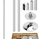 PRIOR FITNESS Premium Dance Pole Removable 45mm Spinning & Static Dancing Pole Heavy-Duty Steel Pole Dancing Pole, Adjustable Height Professional Grade Excellent for Home Exercise Club Gym (Silver)