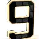 ISUNMEA 9 Inch Solar Lighted House Numbers for Outside, Light Up Waterproof LED Address Numbers Signs for Houses, Large Personalized Illuminated Exterior Modern House Numbers Light (9-Black, 9IN)