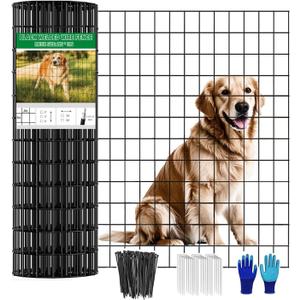 Welded Wire Fence 36inch x 50ft, Black PVC Coated Garden Fencing, 2 inch x 3inch 16Gauge Chicken Wire Fence Roll, Anti-Rust Metal Fencing for Yard Plant Protection Poultry Netting