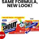 Shout Color Catchers for Laundry, Allow Mixed Washes, Prevents Color Runs and Maintains Original Clothing, 72 Count - Pack of 2 (144 Total Sheets)