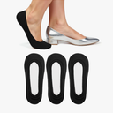 3 Pairs No Show Socks Women, Black Thin Nylon Socks for Flats Non Slip, Liner Sock for Spring Summer, No See Invisible Sock for Women Men