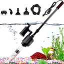 AQQA Electric Aquarium Gravel Cleaner, 6 in 1 Automatic Fish Tank Cleaning Tools Gravel Vacuum for Aquarium, Suitable for Change Water Wash Sand Water Filter and Water Circulation (320GPH, 20W)