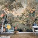 Toolhom Mural Featuring Natural Landscapes with Flowers Plants and Trees