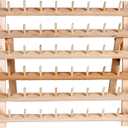 Dritz Wooden Thread Rack – Holds 60 Spools – Wall-Mount or Free-Standing with Pull-Out Legs – Wood Organizer for Sewing, Quilting, & Hair Braiding