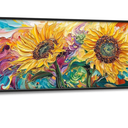Framed Large Wall Art for Living Room, Sunflower Canvas Wall Decor, Flower Pictures Painting, Natural Landscape Artwork for Living Room Bedroom Office 60L'' × 30W''