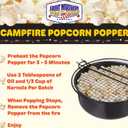 Campfire Popcorn Popper - Old Fashioned Popcorn Maker with Extended Handle - Camping Gear by Great Northern Popcorn (Black)