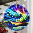 Christmas Ornaments, 2.8 Inch Ceramic Hanging Ornament, Christmas Tree Ornaments, Xmas Decorations, Holiday Decorations, Holiday Party Gifts, and Xmas Gift Ideas - Aurora Borealis