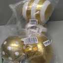 Beeveer 4 Pcs Gold Christmas Ornament Pillows, 6 Inch Stuffed Round Xmas Throw Pillows, Classic Christmas Ball Shaped Decorative Cushion for Couch Chair Bedroom Living Car Xmas Tree Party Holiday