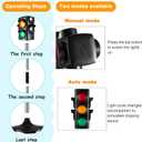 Hiboom 2 Pieces 28.4 Inch Traffic Light Toy 2 in 1 Simulation Safety Traffic Indicator Crosswalk Signal with Lights and Sounds for Birthday Educational Toy Gift 4 Sides
