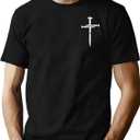 Christian Shirts for Men Jesus Faith T-Shirt Cross Shirt Inspirational Religious Tee for Him (Small, Black)