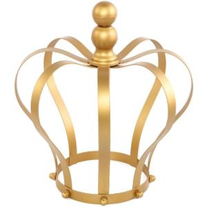 YOVECATHOU Royal Metal Crown Cake Topper Centerpiece For Christmas Wedding Birthday Festival Party Supplies (Gold)