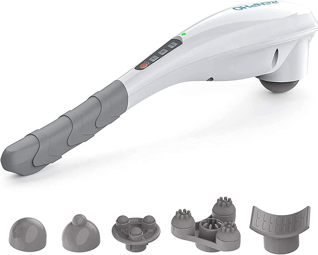 RENPHO Cordless Handheld Massager, 5 Adjustable Speeds and Massage Modes | Rechargeable Electric Neck Massage Tool for Muscle Tension, For Shoulder, Back & Leg, Home, Office, Travel Use, Gift Idea