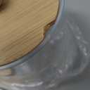 Tbestmax 4 Pack Qtip Holder Dispenser Cotton Ball, Cotton Swab, Floss - 12oz, 10 oz Clear Plastic Apothecary Jars for Bathroom Organizer and Storage Containers (Bamboo Lids)