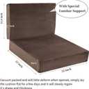 HOMBYS Foam Recliner Chair Cushions for Elderly, 4" Thick Chair Pads with Back Support for Office, Non-Slip Medium Firm Seat Cushion with Lumbar Pillow (Brown, 22"x22"+13" Backrest)