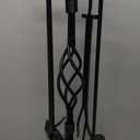 UniFlame, F-1053, 5-Piece Black Wrought Iron Fireplace Tools Set with Center Weave