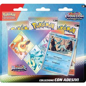Pokmon TCG: Scarlet and Violet Glaceon Sticker Collection - Prismatic Evolutions (one Holographic Promo Card and Three Expansion Packs)