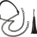 BEAULEGAN Purse Chain Strap Replacement for Shoulder and Crossbody Bag, Lightweight, 51 Inch Long 0.8 Inch Wide (Black/Gunmetal)