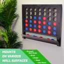 GoSports Wall Mounted Giant 4 in a Row - Jumbo Four in a Row with Coins - Black, Large