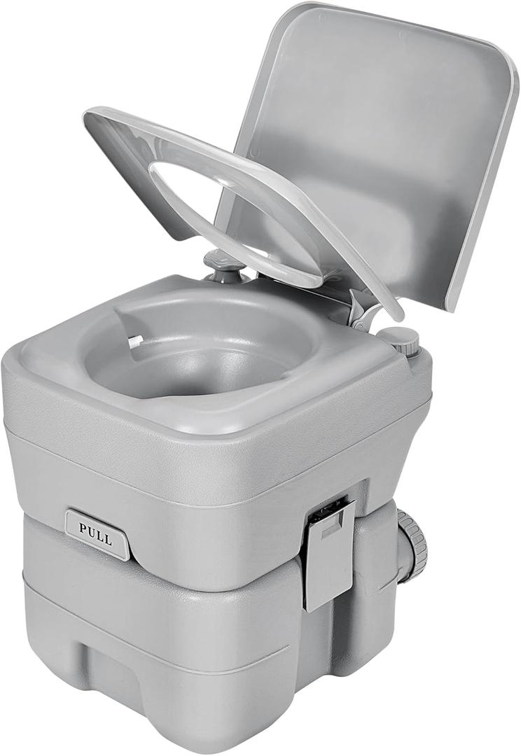 YITAMOTOR Portable Camping Toilet, RV Travel composting toilet with 20L Detachable Waste Tank, Double Water Spouts, Portable Toilet for Camping, Hiking (5.28 Gal)