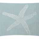 EKOBLA Green Starfish Sea Star Vintage Pastel Sea Foam Blue Fish Decorative Pillow Case Throw Pillow Covers Waist Lumbar Cotton Linen Throw Pillow Cases Cushion Cover Rectangular 12x20 Inches