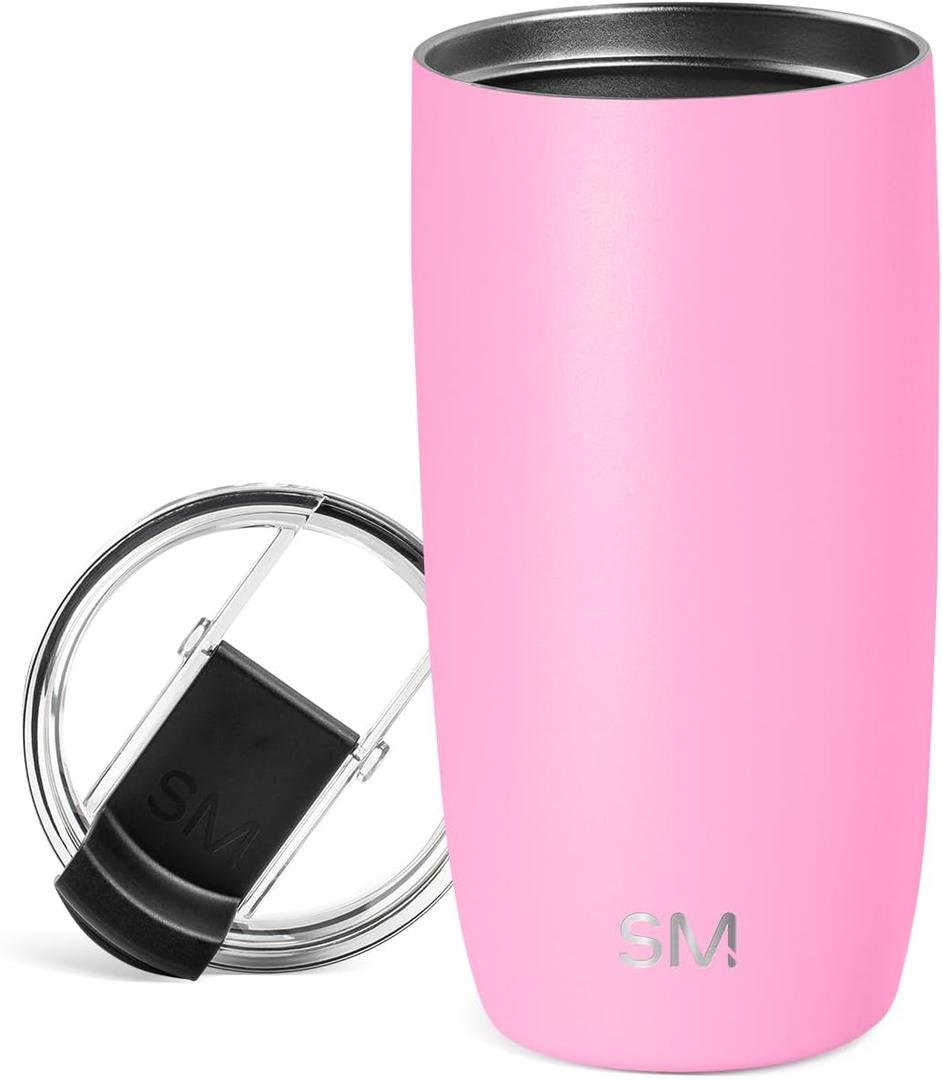 Simple Modern Voyager Tumbler with Flip Lid | Travel Coffee Mug | Insulated Stainless Steel Cold Brew Iced or Hot Coffee Cup | Gifts for Women Men Her Him | 16oz, Dragon Fruit