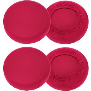 uxcell 4 Pack Stool Covers Round, 16-18 Inch Bar Stool Covers Washable Dustproof Slipcover Seat Cushion with Elastic for Bar Kitchen Living Room Decor, Wine Red