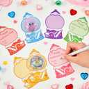 36 Pack Gumball Machine Valentines Day Cards with Clear Plastic Dome Candy Holders DIY Valentines Exchange Gift for School Classroom Party Supplies (Candy Not Included)