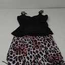 ZAFUL Bathing Suit for Women Tankini V-Wire Ruched Tops Leopard Printed Bottom Tummy Control High Waisted Athletic 2 Piece Tankini Swimsuits Black&Leopard 2XL