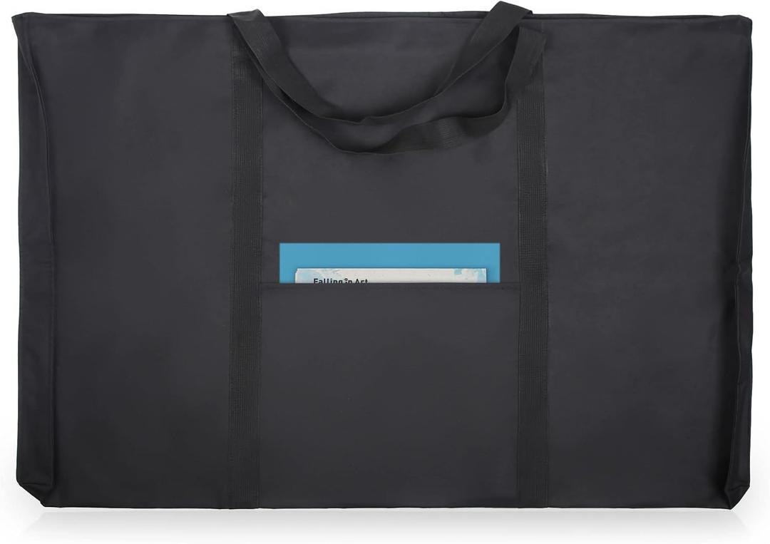 JJRING Dacron Light Weight Art Portfolio Tote Bag, 25'' x 37'' for 24'' x36'' Black Carrying Storage Case For Poster, Sketching, and Drawing