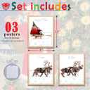 2 x LANCHI95 3 Pcs 8x10in Christmas Wall Art Prints, Santa Claus Reindeer With Sleigh, Large Aesthetic Christmas Art Poster Decorative Poster Room Decor For Living Room Bathroom (UNFRAMED)