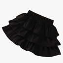 Little Girls Skirts with Shorts Underneath,3-Layer Ruffle Scooter Skirts for Girls, Size L