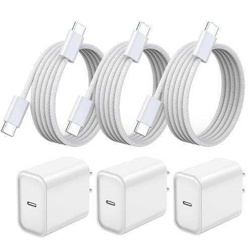 iPhone 17 16 15 Pro Max Charger Fast Charging 3Pack 20W Apple Fast Charger USB C Block with Cord for iPhone 17/17 Pro/17 Pro Max/17 Air/16/16e/16 Plus/16 Pro/16 Pro Max/15/15 Pro Max/iPad Pro/Air Pods