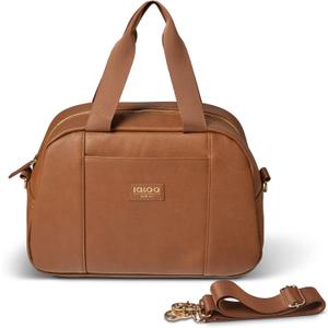 Igloo Premium Luxe Leather Soft Sided Insulated Cooler Bags (15 Can, Congnac)
