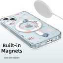 MAYCARI for iPhone 15 Case Compatible with Magnet, Original Ocean Starfish Coral Clear Magnetic Phone Cover for Girls Women Summer Soft TPU Hard Back Shockproof Protective Phone Case for 15 6.1"