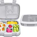 Bentgo Kids 5-Compartment Lunch Box - Glitter Design for School, Ideal for Ages 3-7, Leak-Proof, Drop-Proof, Dishwasher Safe, & Made with BPA-Free Materials (Glitter Edition - Silver)