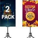 GSOW Poster Stand for Display, 80'' Adjustable Sign Stand Tripod, Retractable Poster Board Stand DoubleSided Banner Stand, Foldable Floor Standing Sign Holder Signage Stand with Portable Bag, 2 Pack