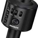 BONAOK Wireless Bluetooth Karaoke Microphone, 3-in-1 Portable Handheld Karaoke Mic Speaker Machine Home Party Birthday for All Smartphones Q37 (Black)