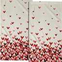 Pink Red Love Heart Hand Towels Pack of 2 Happy Valentine's Day Fingertip Towels Sweet Romantic Love Holiday Bathroom Towels Soft Fast Drying Face Towel for Kitchen Spa Gym 28.3x14.4 Inch
