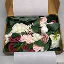 Ling's moment 5FT Dusty Rose Artificial Flower Garland Blush Rose Leaves Floral Garland Arch Flowers Vine for Wedding Party Backdrop Decor Mantel Home Table Centerpieces Wall Decorations Cream