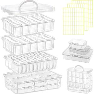 131pcs Bead Storage Container,4Tier-Bead Organizer Boxes And Craft Storage Boxes, Storage Stackable portable box, DIY Jewelry Craft Nails, Bracelets, Jewelry, Diamonds, Pens, (4Tier)