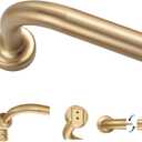 Warm Gold Curtain Rods for Windows 66 to 120",1 Inch Disc Wrap Around Curtain Rod with Aluminum Finials and Brackets,No Screw Disassembly Adjustable Blackout Curved Room Darkening Curtain Rod (66-120")
