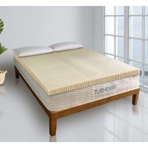 7 Zone Green Natural Organic Latex Mattress Topper King Size - 3 inch - Soft Plush Pillow Top - GOLS Certified Latex Foam Bed Pad for Side Sleepers Zonal Support Durable and Breathable White