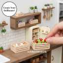 Veemoon 5pcs Small Crafts Wood Crates Basket, Miniature Dollhouse Christmas Furniture Decoration Accessories Paintable Mini Storage Box Rustic Display Wood Crates for Organizing Small Items (1.51")