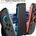 COOWPS for Nintendo Switch 2 Joy-Con 3 in 1 Charging Grip and Dock, with Ergonomic Comfort Grip, Strong Magnetic Force Fast Charger Dock, 9 RGB Light Modes & Type-C Cable Original Patent