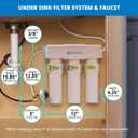 Aquasana Under Sink Water Filter System - Reduces PFAS, Lead, & Chlorine in Drinking Water - Under Counter Claryum Filtration for Kitchen - 3-Stage Max Flow - Brushed Nickel Faucet - AQ-5300+.55