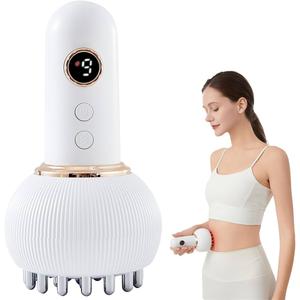 Lymphatic Drainage Massager & Anti Cellulite Massage Tool Helps Reduce Stretch Marks & Cellulite, Body Sculpting Machine For Legs, Arms & Belly with Microcurrent, Light, Heat & Vibration，With Body Oil