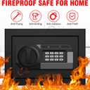 1.2 Cub Small Fireproof Safe for Home, Personal Fire Safe Box with Digital Keypad Key and Removable Shelf, Small Security Box for Money Firearm Medicine Valuables